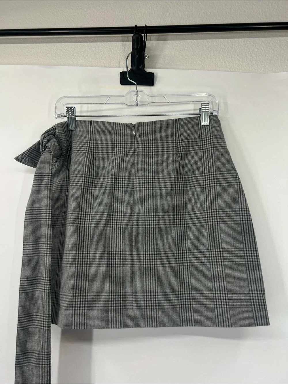 Wilfred Aritzia Plaid Faux Wrap-Front Mini Skirt